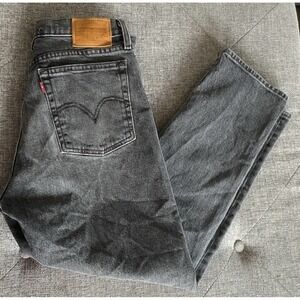 Levi's Wedgie Straight Jeans Womens 27 High Rise Dark Gray Wash Buttonfly